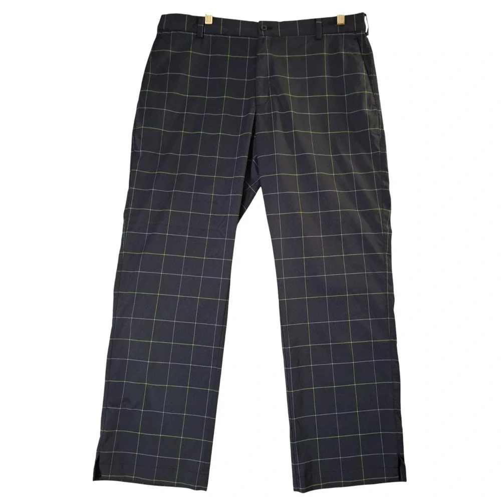 Nike Golf Tour Performance Pants Men's 38x30* Black Dri-Fit Stretch Check Plaid